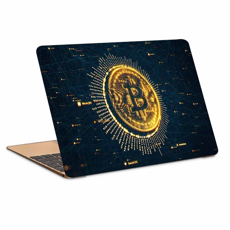 استیکر لپ تاپ طرح bitcoin کد p-1076 مناسب برای لپ تاپ 15.6 اینچ