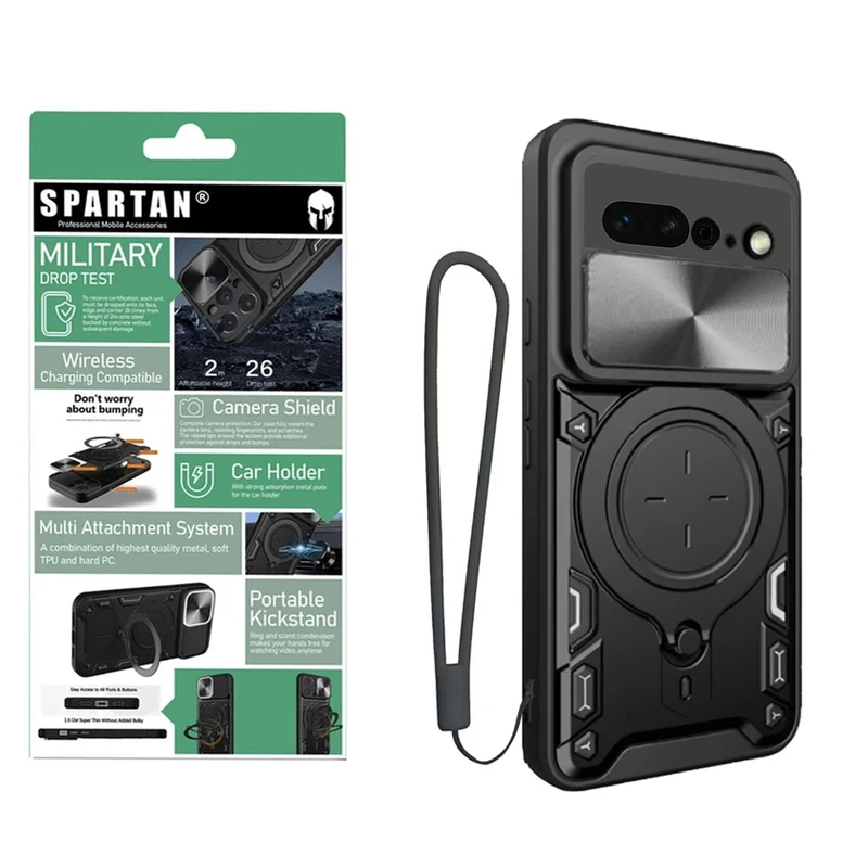کاور اسپارتان مدل Magnet Ring Strap مناسب برای گوشی موبایل گوگل Pixel 7 Pro به همراه بند آویز