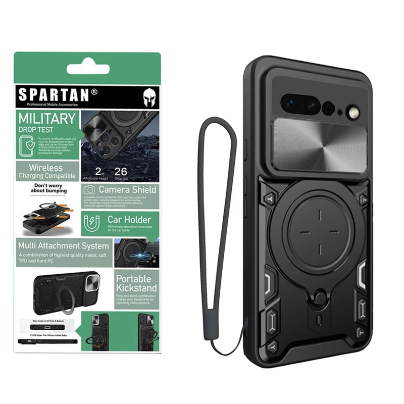 کاور اسپارتان مدل Magnet Ring Strap مناسب برای گوشی موبایل گوگل Pixel 7 Pro به همراه بند آویز