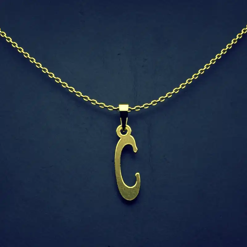 گردنبند طلا 18 عیار زنانه مدوپد مدل حرف C کد H3-1-1497