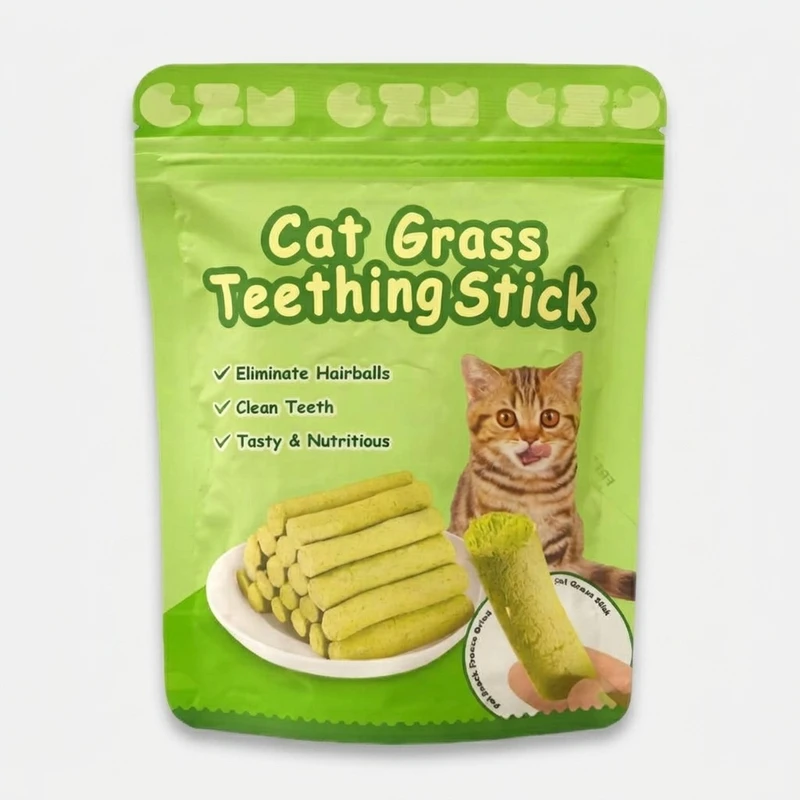 تشویقی گربه سی زد ام مدل Cat Grass Teething Stick طعم مرغ وزن 30 گرم