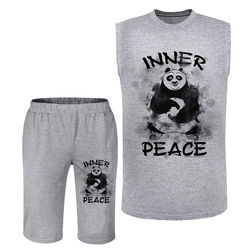 ست تاپ و شلوارک مردانه مدل پاندا A244