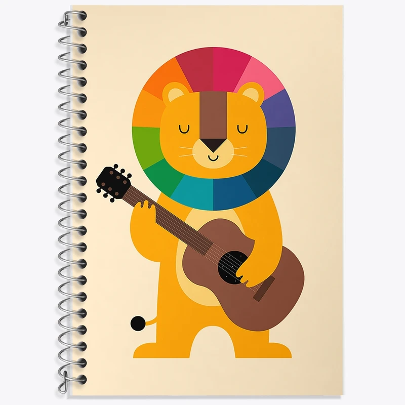 دفتر زبان 50 برگ خندالو مدل سه خط طرح شیر کد F91