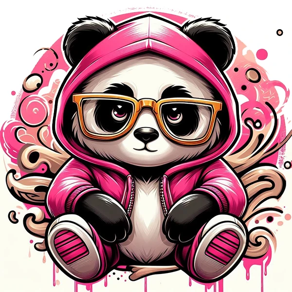  استیکر پارچه و لباس پاد آفرین طرح پاندا بامزه کد 1051