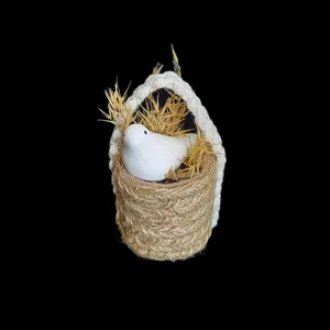 گیفت مدل سبد کنفی طرح پرنده بسته 5 عددی