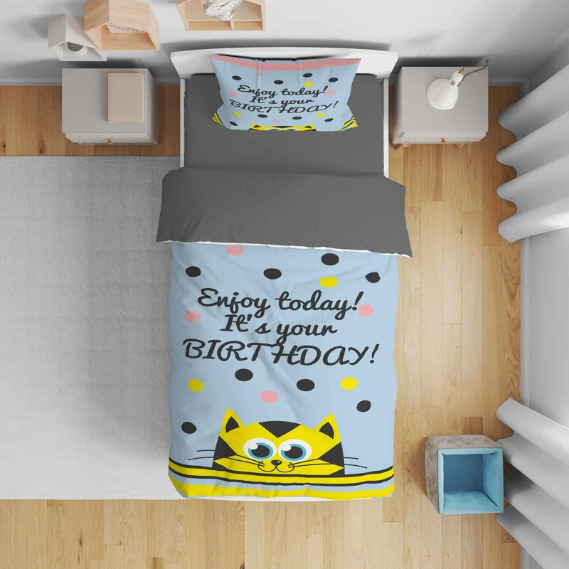 سرویس روتختی مدل گربه 5379 تک نفره 5 تکه