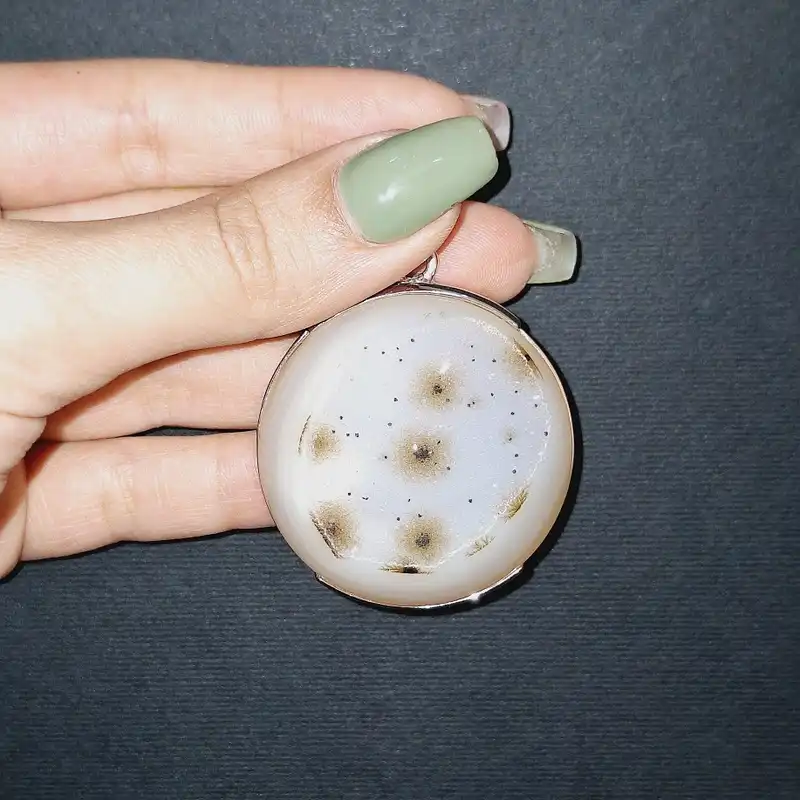 آویز گردنبند نقره زنانه مدل عقیق دروزی کد P02L-22