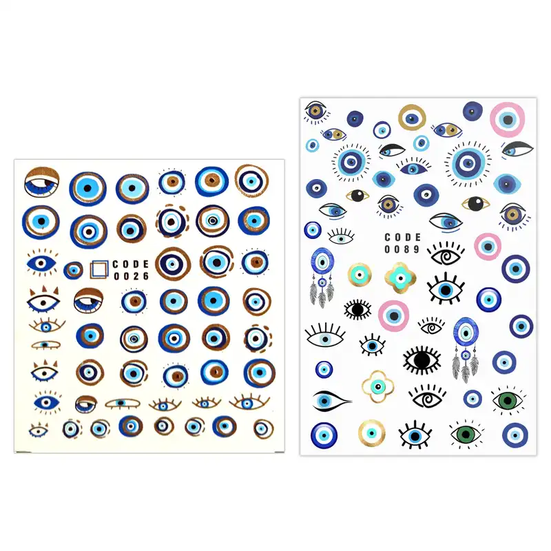 برچسب لنز ناخن مدل چشم نظر مجموعه 2 عددی