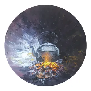 بشقاب دیوارکوب سفالی طرح چای آتیشی کد AAM020