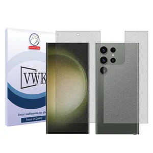 VWK Tough model matte screen protector suitable for Samsung Galaxy S23 Ultra mobile phone along with the back protector 