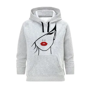 هودی زنانه مدل دختر کد B251 رنگ طوسی