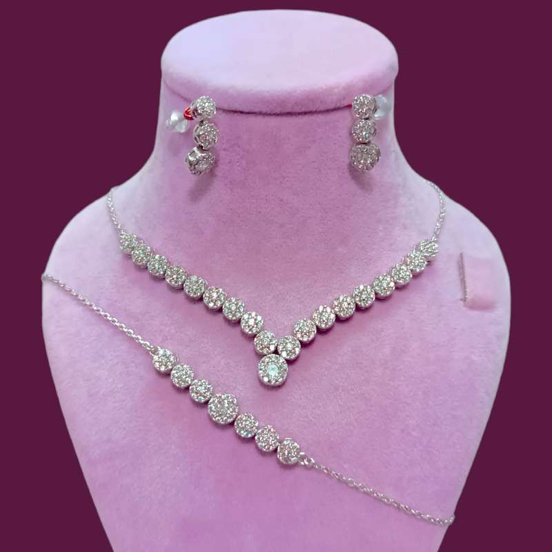 نیم ست نقره زنانه مدل یاقوت کد Rdeh-081