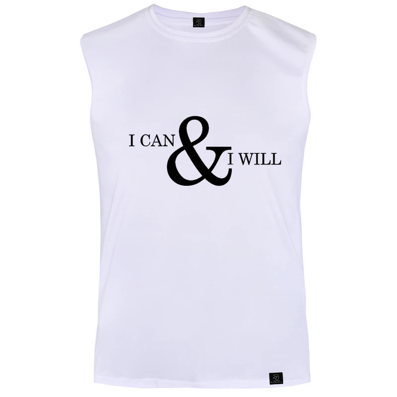 تاپ مردانه 27 مدل I CAN AND I WILL کد W06