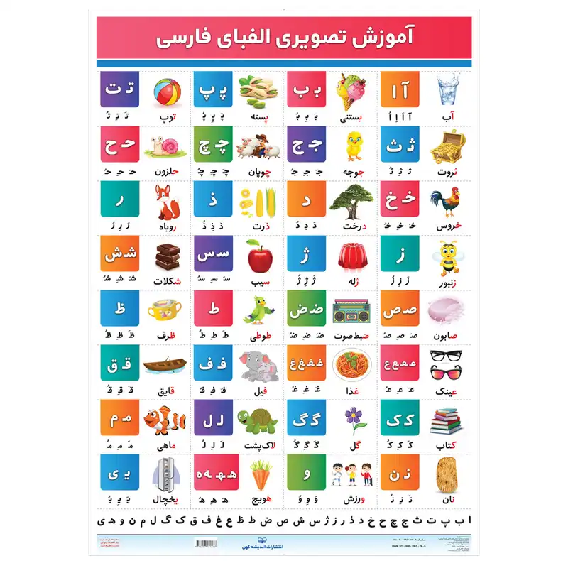 پوستر آموزشی اندیشه کهن مدل الفبای فارسی کد 780