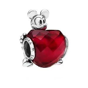 آویز گردنبند نقره زنانه پاندورا مدل Mickey Mouse  Heart