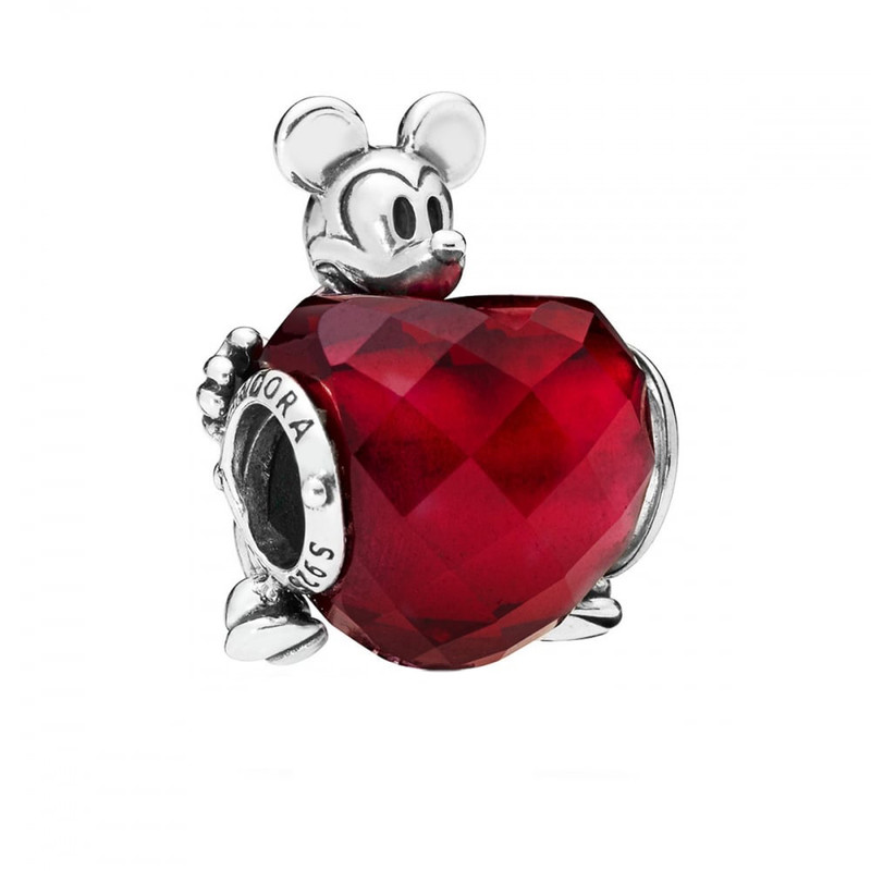 آویز گردنبند نقره زنانه پاندورا مدل Mickey Mouse  Heart