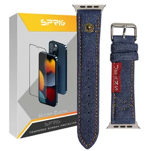 بند اسپریگ مدل Jeans مناسب برای اپل واچ سری 1/2/3/4/5/6/7/8/SE/ULTRA سایز 42/44/45/49 میلی متری
