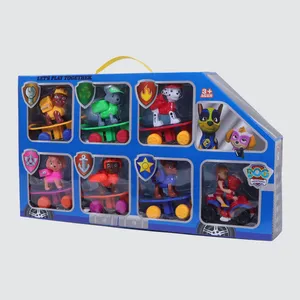 اکشن فیگور مدل سگهای نگهبان اسکیت بورد و موتور مجموعه 7 عددی