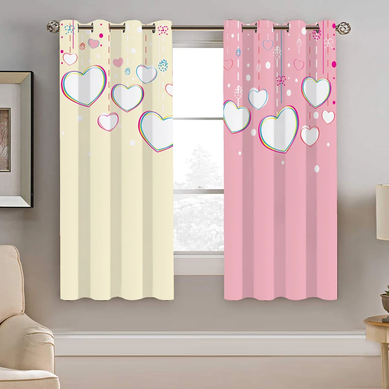 پرده نیروانا طرح قلبی کودک مدل مخمل کد 4333 سایز 140×200 سانتی متر