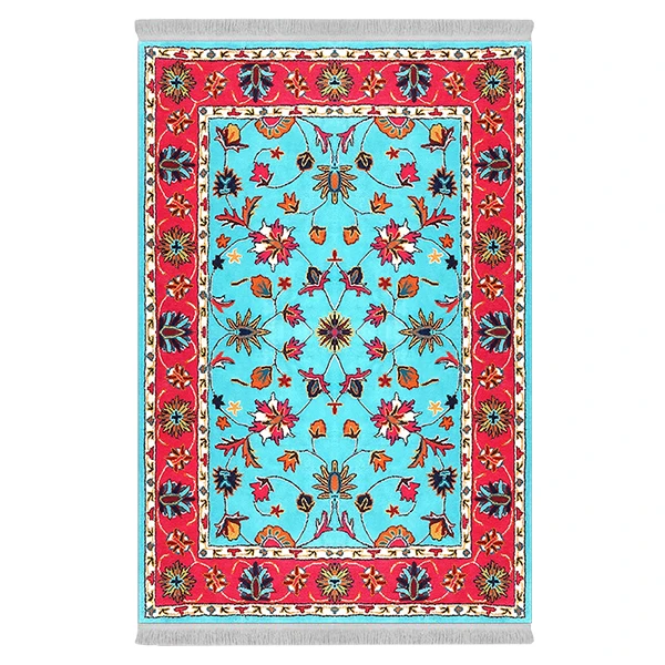 فرش پارچه‌ای دفه مدل فرشینه شانل مخمل ترک طرح فانتزی کد 00237