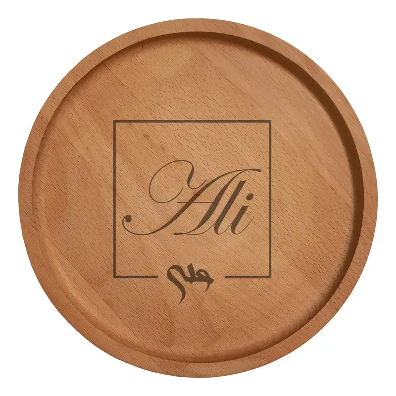 بشقاب چوبی مدل اسم علی