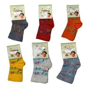 جوراب ساق بلند بچگانه مدل نخی کد 426 بسته 6 عددی