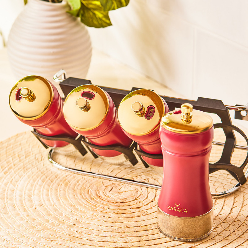 ست جا ادویه 5 تکه کاراجا مدل Gold Berry004