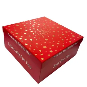 جعبه هدیه طرح ستاره طلاکوب مدل 25x25x11