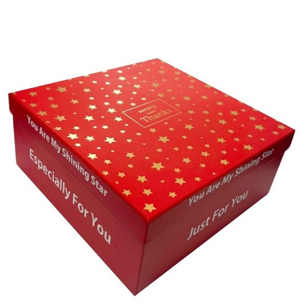 جعبه هدیه طرح ستاره طلاکوب مدل 25x25x11