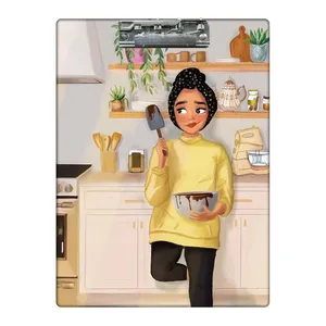 تخته شاسی طرح دختر کیک پز کد  6818714 سایز A4
