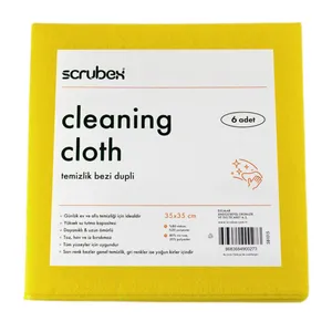 دستمال نظافت خانه و آشپزخانه الیاف طبیعی اسکروبکس مدل SB1015 بسته 6 عددی