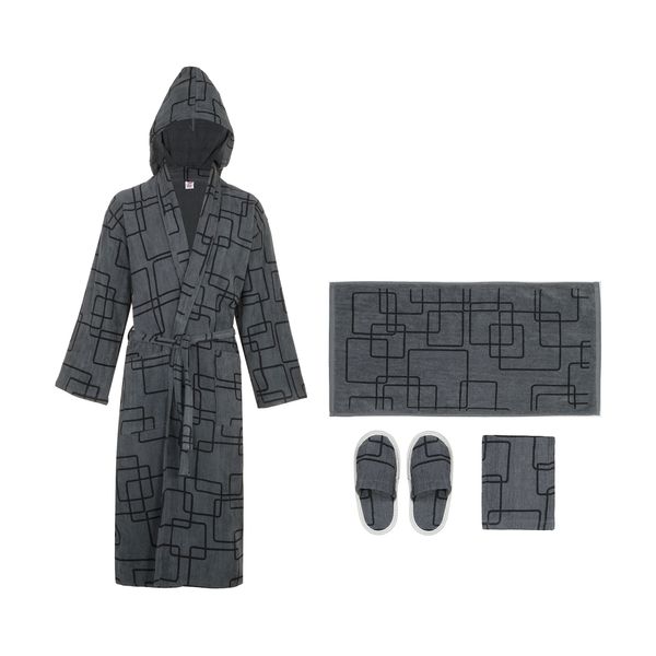 سرویس حوله پالتویی 4 تکه  مدل پازل سایز 125