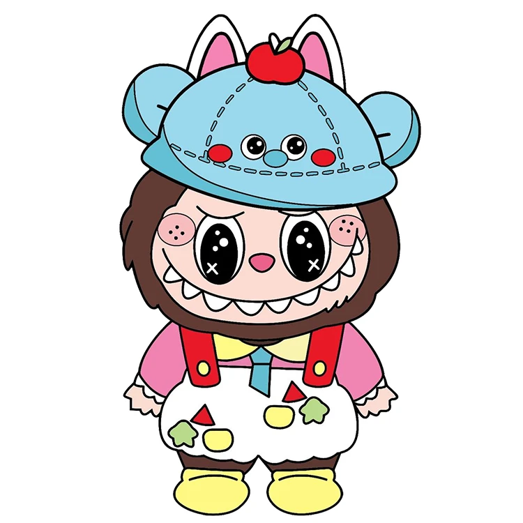 استیکر پارچه و لباس پاد آفرین مدل عروسک لبوبو Labubu کد S1102