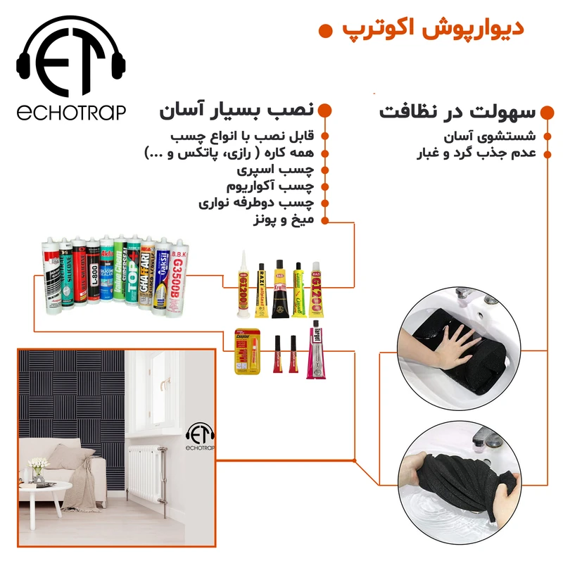 عکس شماره 6 : دیوارپوش اکوترپ مدل mplus50.50 بسته 12 عددی