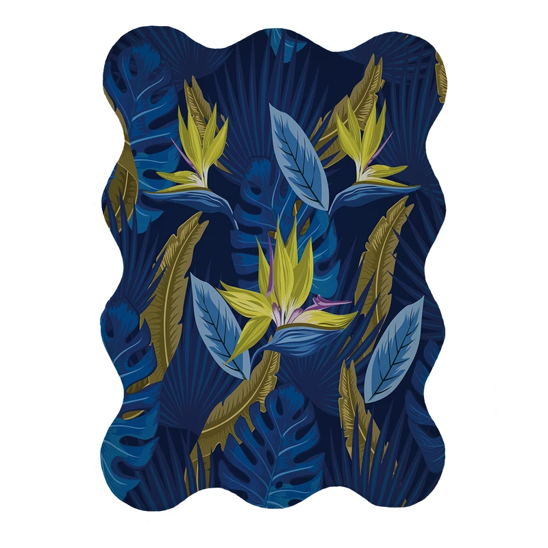 پادری مدل دالبر طرح برگ کد 9165 سایز 80x110 سانتی متر