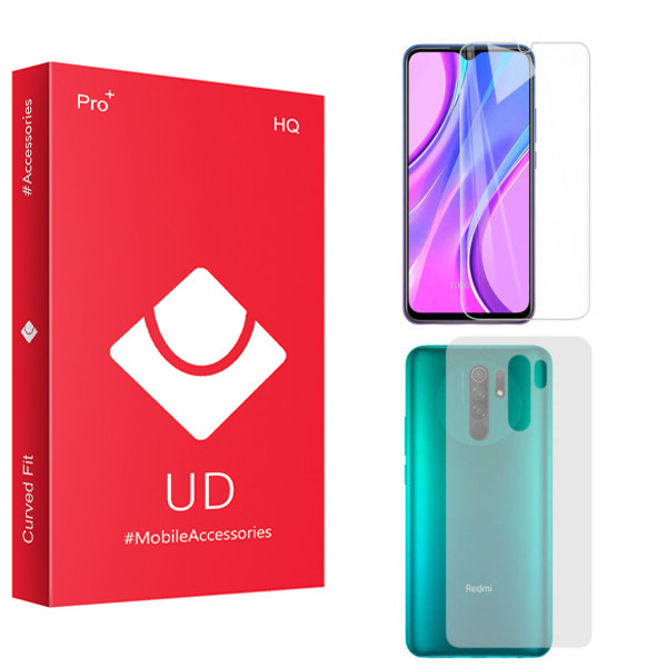 محافظ صفحه نمایش یو دی مدل HQ مناسب برای گوشی موبایل شیائومی Redmi 9 به همراه محافظ پشت گوشی