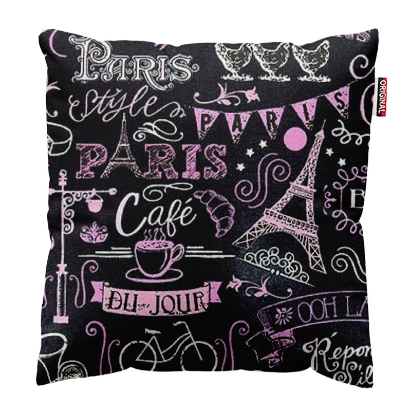 کوسن پاد آفرین طرح پاریس کد 1273 سایز 30*30 سانتی متر