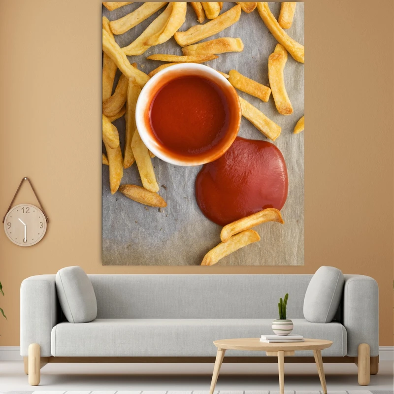 پوستر پارچه ای طرح سیب زمینی سرخ شده مدل SDB4187
