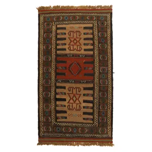 گلیم دستبافت دومتری طرح سفره کردی کد 140458