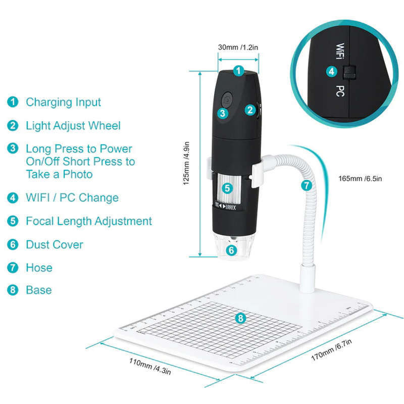 میکروسکوپ دیجیتال مدل Wifi Inskam316