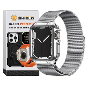 Ultimate Shield Milanese LX Band for Apple Watch Series 7 Aluminum 45mm / Series 8 Aluminum 45mm / Series 9 Aluminum 45mm with cover