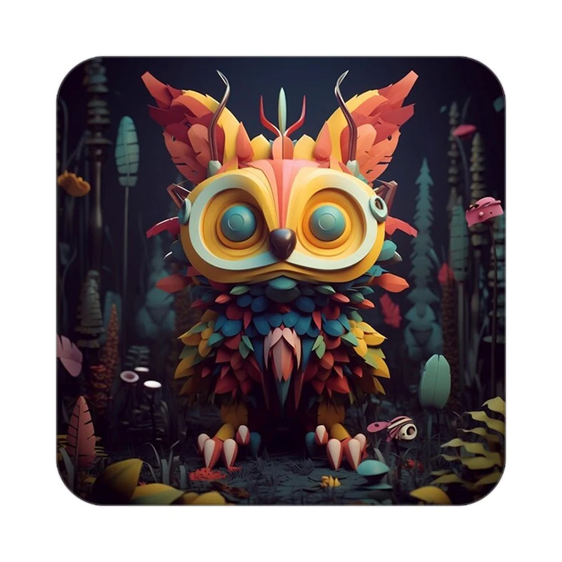 زیر لیوانی کاکتی طرح حیوانات رنگی مدل mp25638