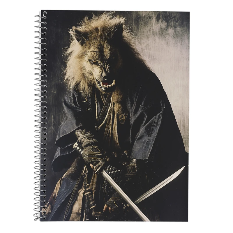 دفتر زبان 50 برگ مدوپد مدل دو خط طرح حیوانات جنگجو کد DF14796