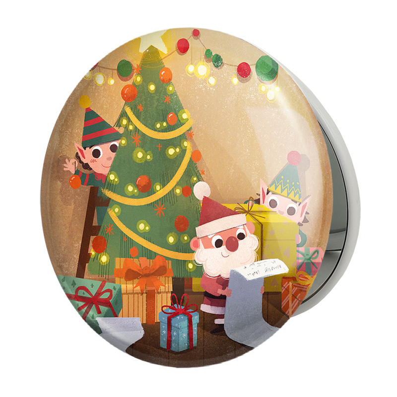 آینه جیبی خندالو طرح کریسمس Christmas مدل تاشو کد 22170 