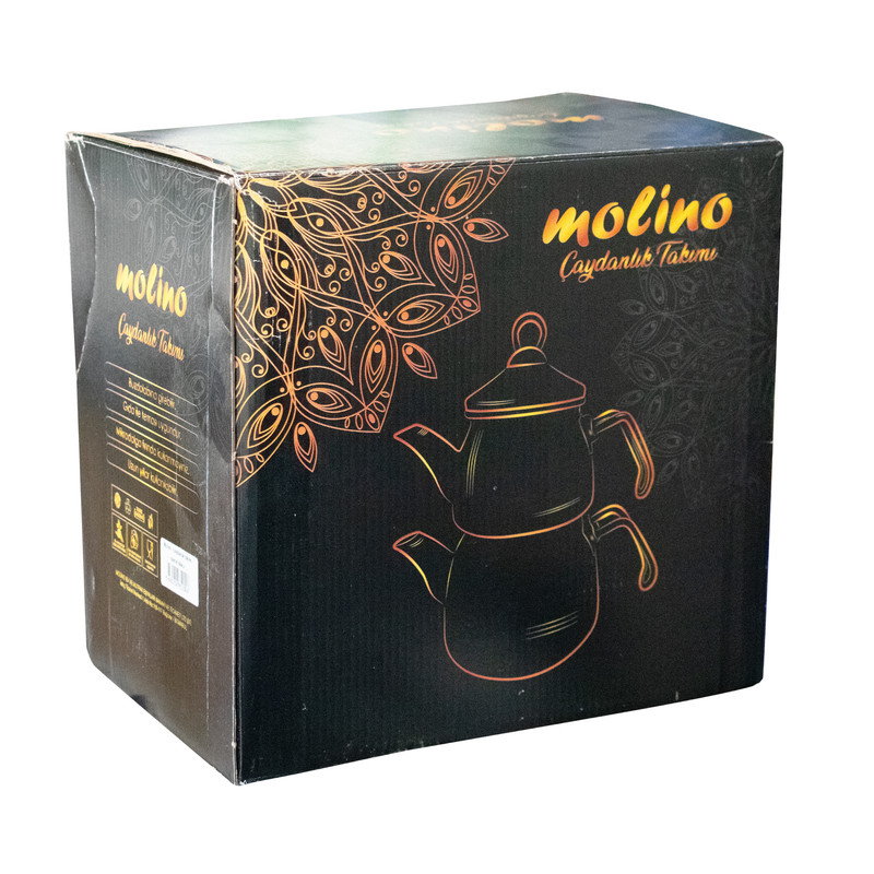 ست کتری و قوری مولینو مدل Dantel dekor گنجایش کتری 2 لیتر گنجایش قوری 1 لیتر