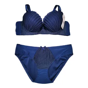 ست شورت و سوتین زنانه مدل اسفنجی جکدار رنگ سرمه ای