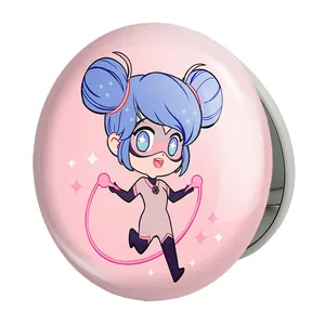 آینه جیبی خندالو طرح دختر کفشدوزکی مدل تاشو کد 25014 