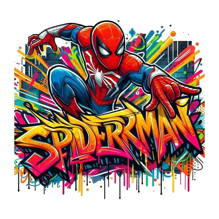 استیکر پارچه و لباس پاد آفرین مدل مرد عنکبوتی کد 1674