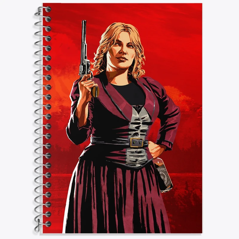 دفتر زبان 50 برگ خندالو مدل سه خط طرح بازی رد دد (Read dead) کد F739