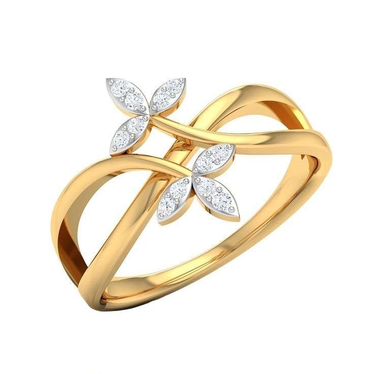  انگشتر طلا 18 عیار زنانه قیراط طرح فلاور کد GH5057